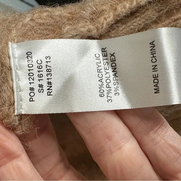 Doe & Rae Tan Neutral Bobble Long Line open‎ front cardigan Size Large Neutral - Picture 4 of 13